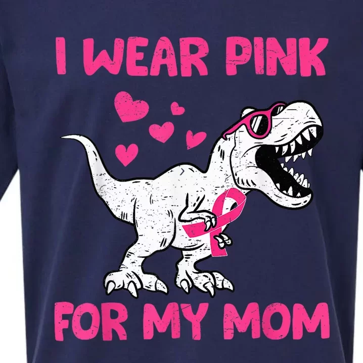 I Wear Pink For My Mom Dinosaur Cute Breast Cancer Awareness Sueded Cloud Jersey T-Shirt