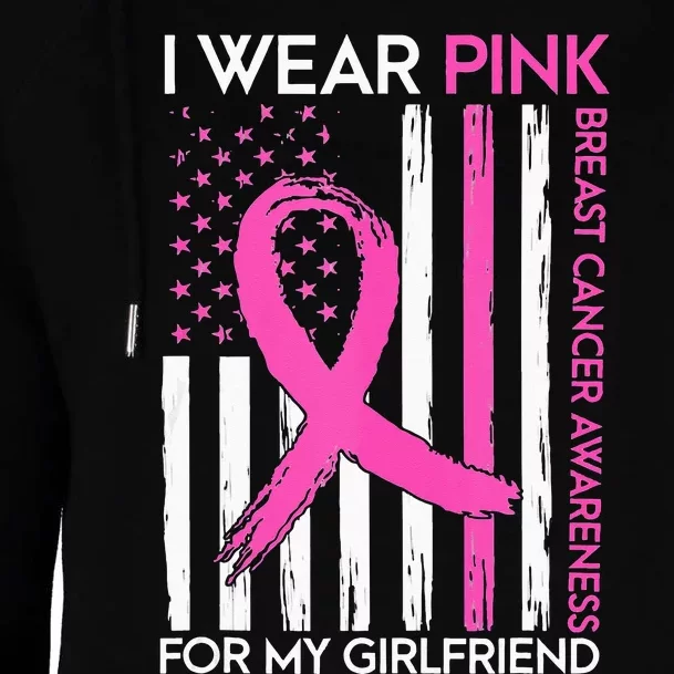 I Wear Pink For My Girlfriend Breast Cancer Awareness Month Womens Funnel Neck Pullover Hood