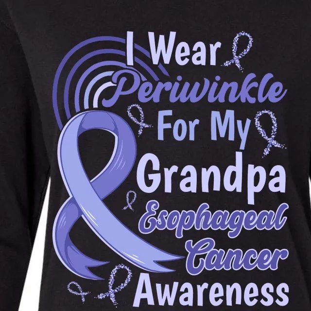 I Wear Periwinkle For My Grangpa Esophageal Cancer Awareness Womens Cotton Relaxed Long Sleeve T-Shirt