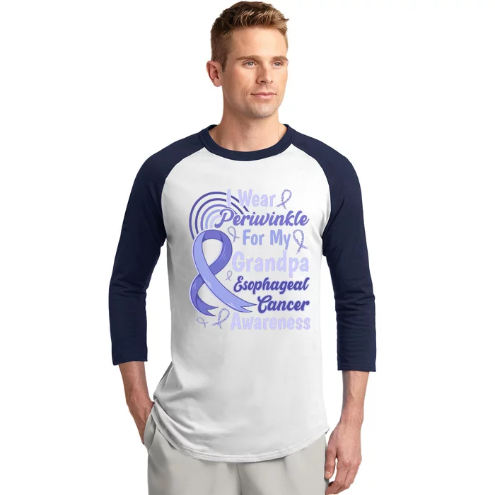 I Wear Periwinkle For My Grangpa Esophageal Cancer Awareness Baseball Sleeve Shirt