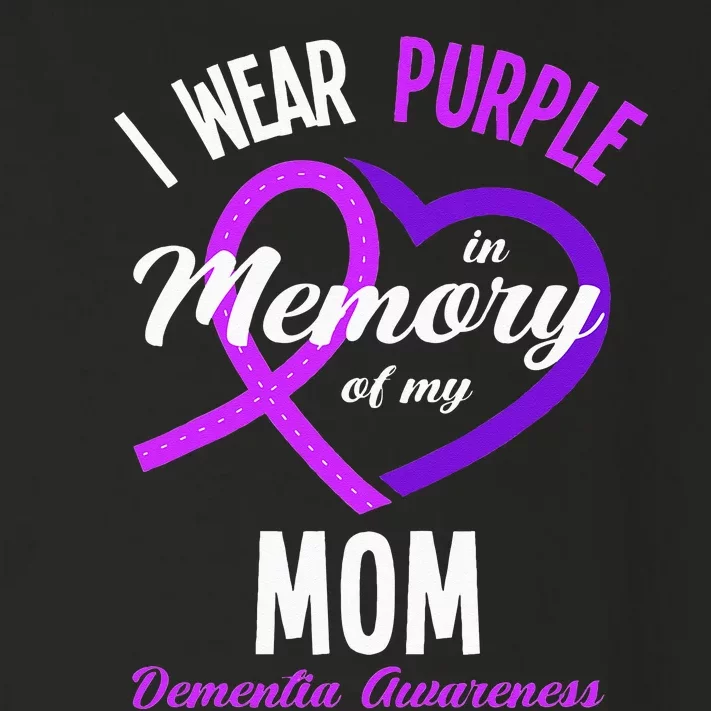 I Wear Purple In Memory For My Mom Dementia Awareness Toddler Long Sleeve Shirt