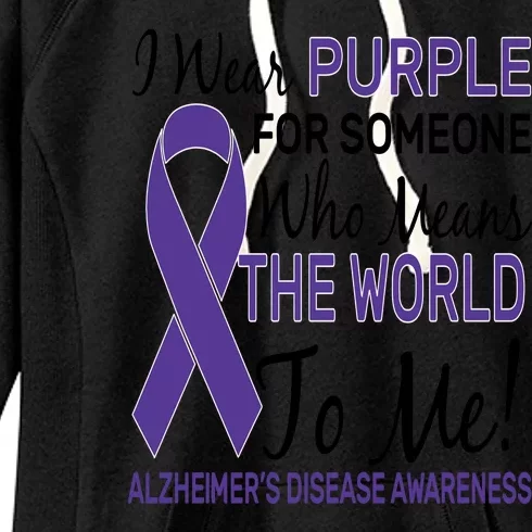 I Wear Purple Alzheimer's Disease Awareness Women's Fleece Hoodie