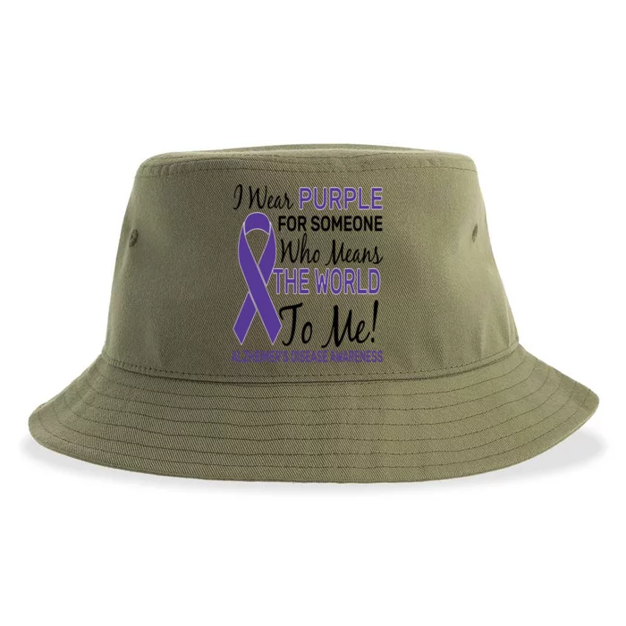 I Wear Purple Alzheimer's Disease Awareness Sustainable Bucket Hat