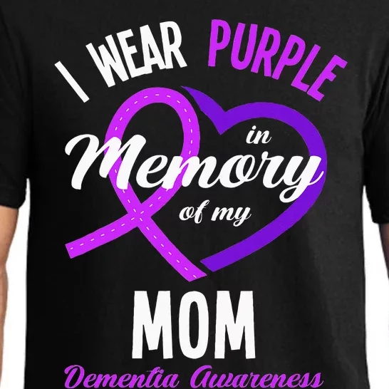 I Wear Purple In Memory For My Mom Dementia Awareness Pajama Set