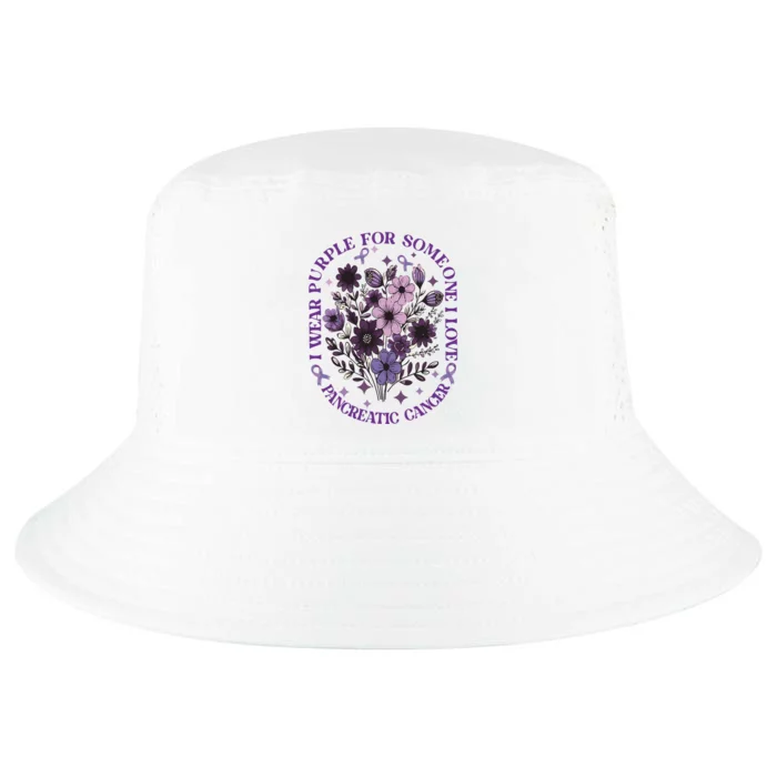 I Wear Purple For Pancreatic Cancer Wildflower Pancreatic Cancer Awarenes Cool Comfort Performance Bucket Hat