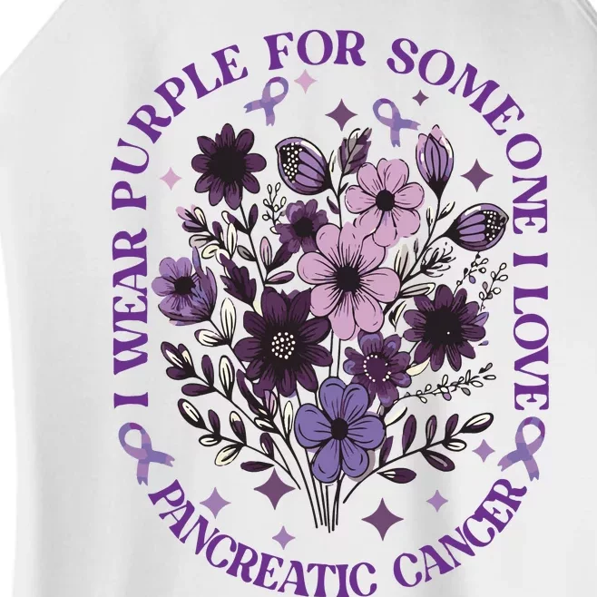 I Wear Purple For Pancreatic Cancer Wildflower Pancreatic Cancer Awarenes Women’s Perfect Tri Rocker Tank