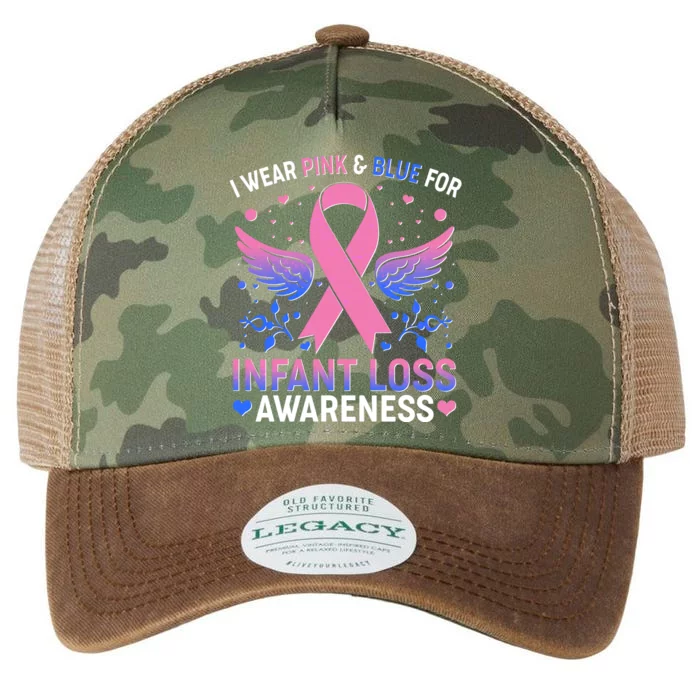 I Wear Pink And Blue For Infant Loss Awareness Legacy Tie Dye Trucker Hat