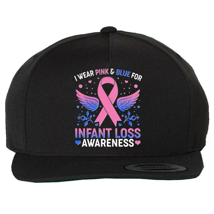 I Wear Pink And Blue For Infant Loss Awareness Wool Snapback Cap