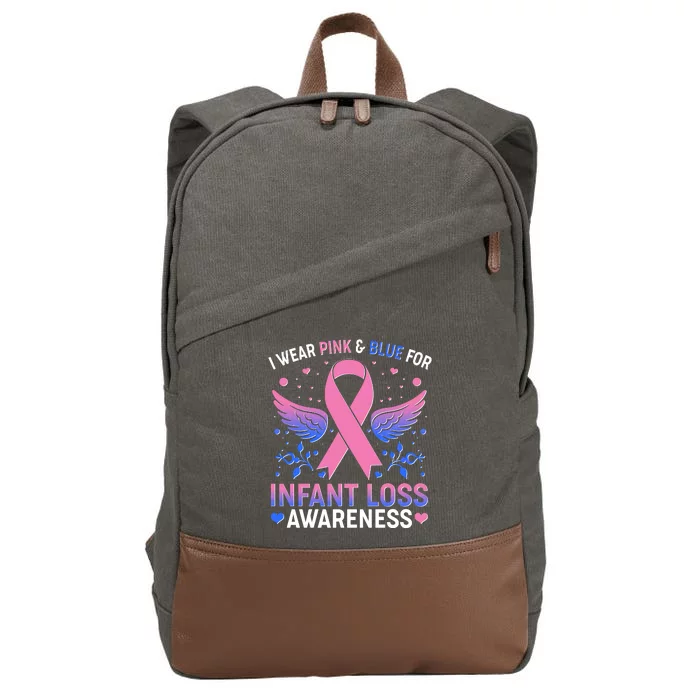 I Wear Pink And Blue For Infant Loss Awareness Cotton Canvas Backpack