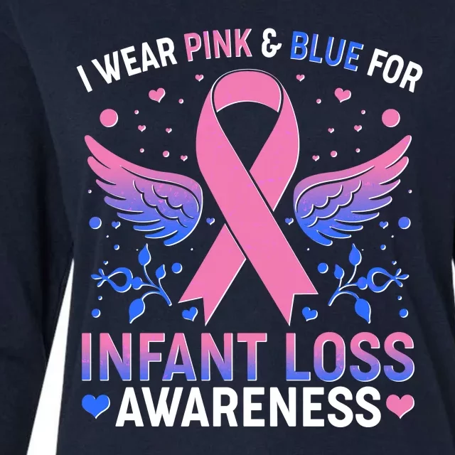 I Wear Pink And Blue For Infant Loss Awareness Womens Cotton Relaxed Long Sleeve T-Shirt