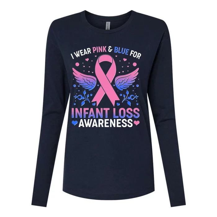 I Wear Pink And Blue For Infant Loss Awareness Womens Cotton Relaxed Long Sleeve T-Shirt