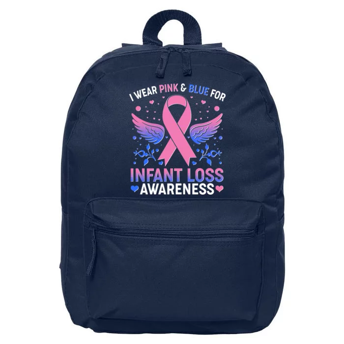 I Wear Pink And Blue For Infant Loss Awareness 16 in Basic Backpack