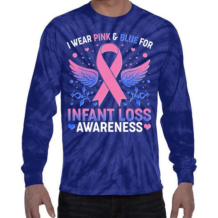 I Wear Pink And Blue For Infant Loss Awareness Tie-Dye Long Sleeve Shirt