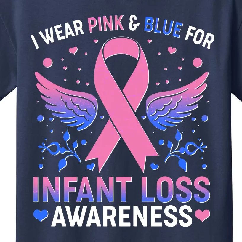 I Wear Pink And Blue For Infant Loss Awareness Kids T-Shirt