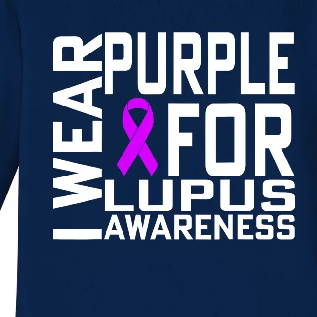 I Wear Purple For Lupus Awareness Month Baby Long Sleeve Bodysuit