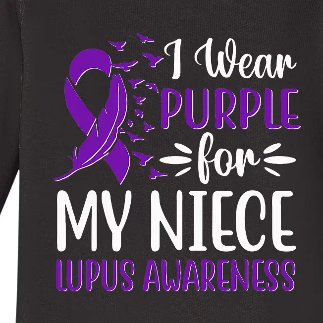 I Wear Purple For My Niece Lupus Awareness Baby Long Sleeve Bodysuit