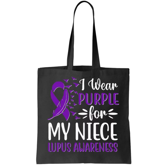 I Wear Purple For My Niece Lupus Awareness Tote Bag