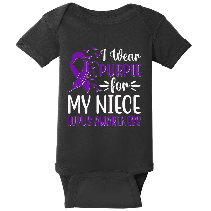 I Wear Purple For My Niece Lupus Awareness Baby Bodysuit