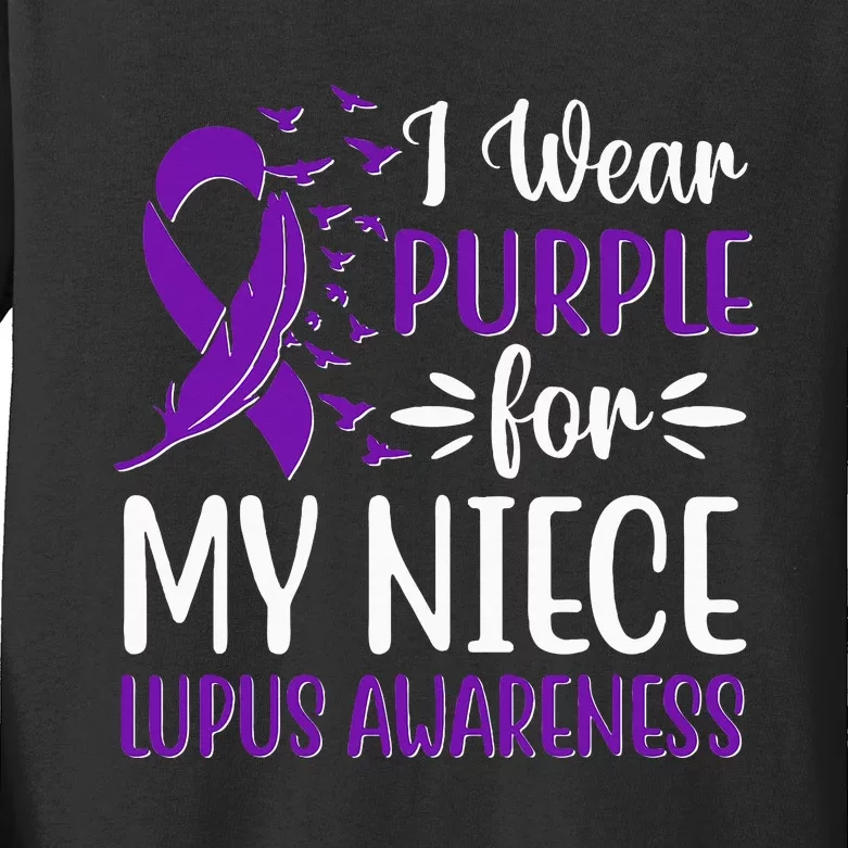 I Wear Purple For My Niece Lupus Awareness Kids Long Sleeve Shirt