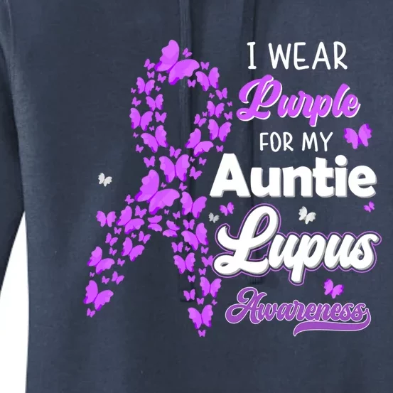 I Wear Purple For My Auntie Lupus Awareness Cool Gift Women's Pullover Hoodie