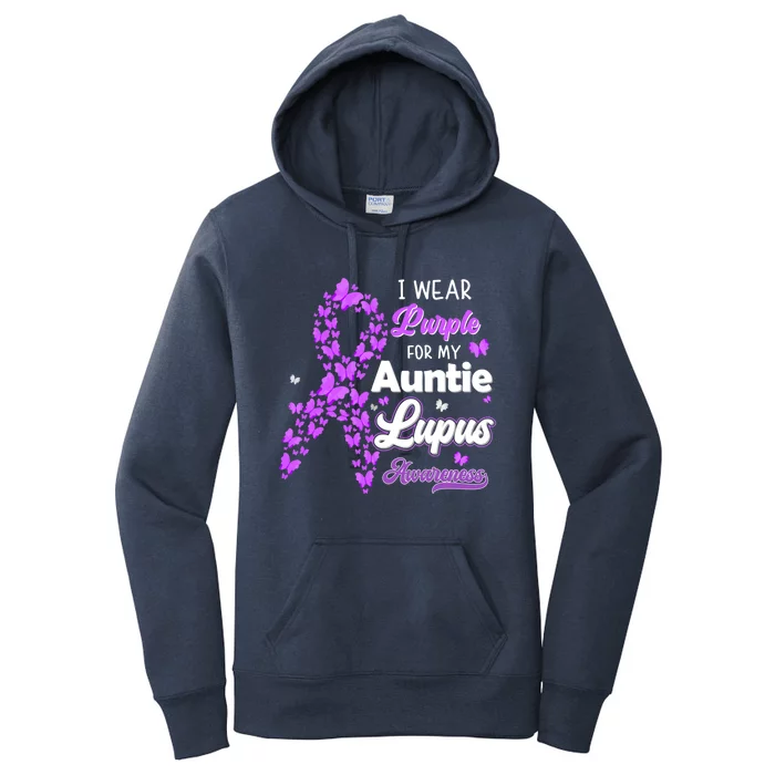 I Wear Purple For My Auntie Lupus Awareness Cool Gift Women's Pullover Hoodie