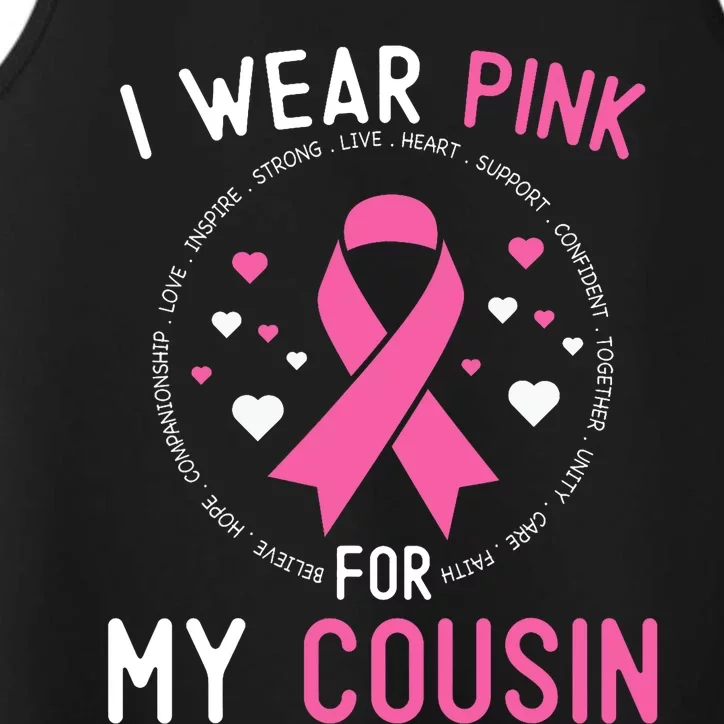 I Wear Pink For My Cousin Breast Cancer Awareness Support Performance Tank