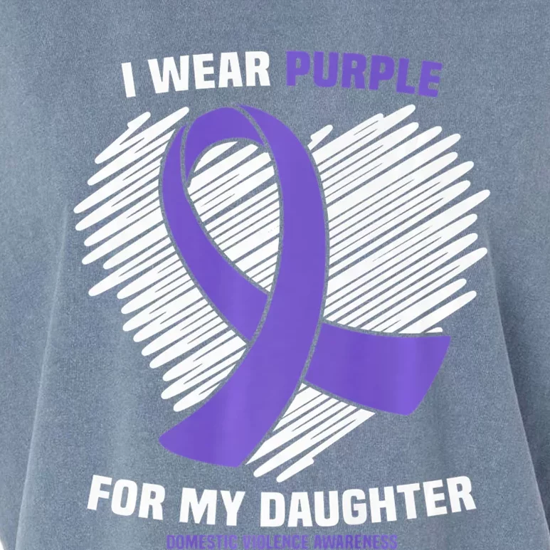 I Wear Purple For My Daughter Domestic Violence Awareness Garment-Dyed Women's Muscle Tee