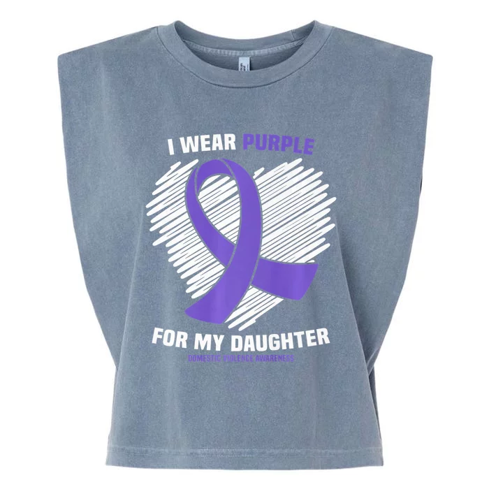 I Wear Purple For My Daughter Domestic Violence Awareness Garment-Dyed Women's Muscle Tee