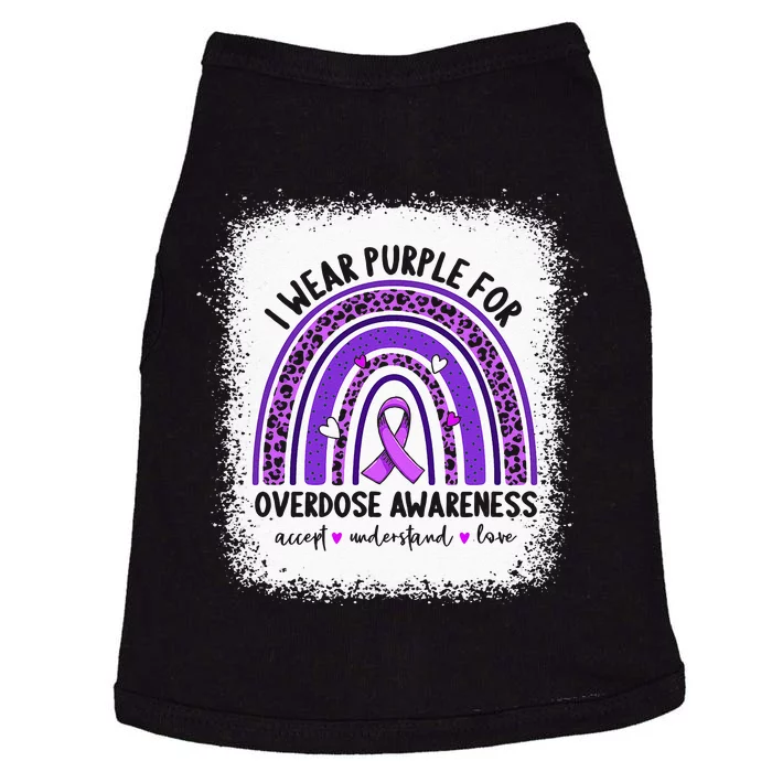 I Wear Purple For Overdose Awareness Boho Rainbow Ribbon Doggie Tank