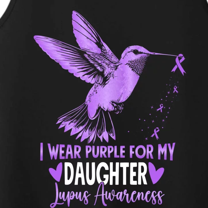 I Wear Purple For My Daughter Hummingbird Lupus Awareness Gift Performance Tank