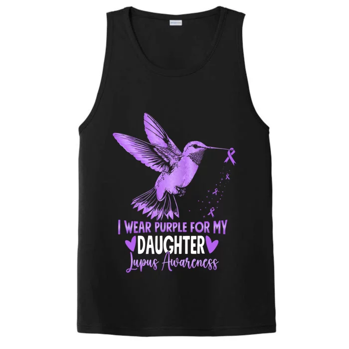 I Wear Purple For My Daughter Hummingbird Lupus Awareness Gift Performance Tank