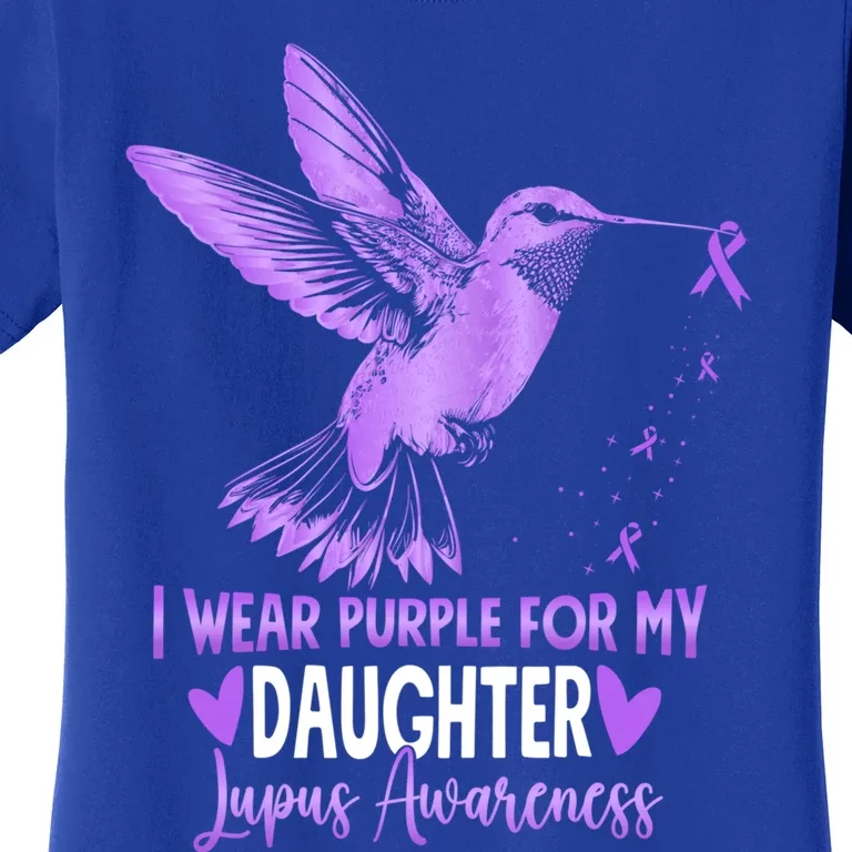 I Wear Purple For My Daughter Hummingbird Lupus Awareness Gift Women's T-Shirt