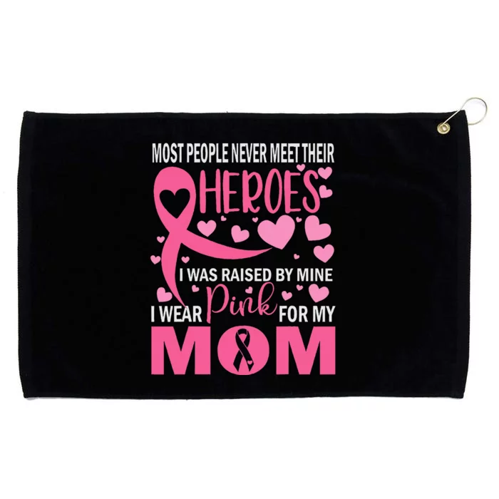 I Wear Pink For My Mom Breast Cancer Awareness Grommeted Golf Towel