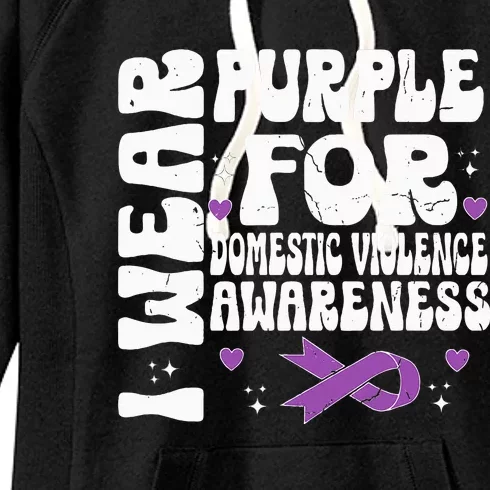 I Wear Purple Domestic Violence Awareness Women's Fleece Hoodie