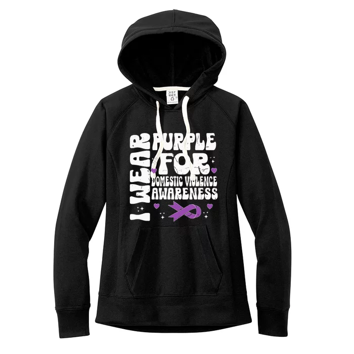 I Wear Purple Domestic Violence Awareness Women's Fleece Hoodie