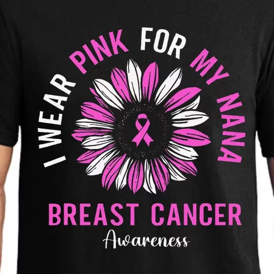 I Wear Pin.K For My Nana Breast Cancer Awareness Sunflower Pajama Set