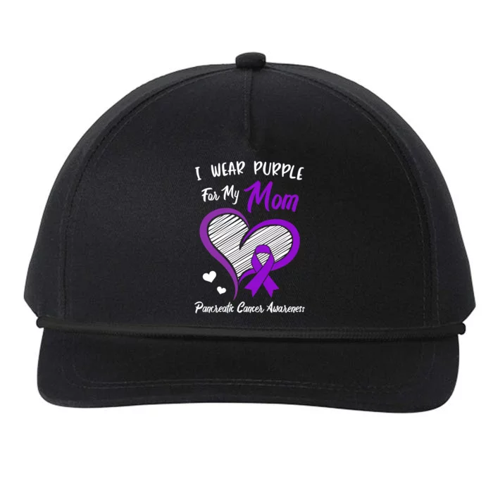 I Wear Purple For My Mom Pancreatic Cancer Awareness Cute Snapback Five-Panel Rope Hat