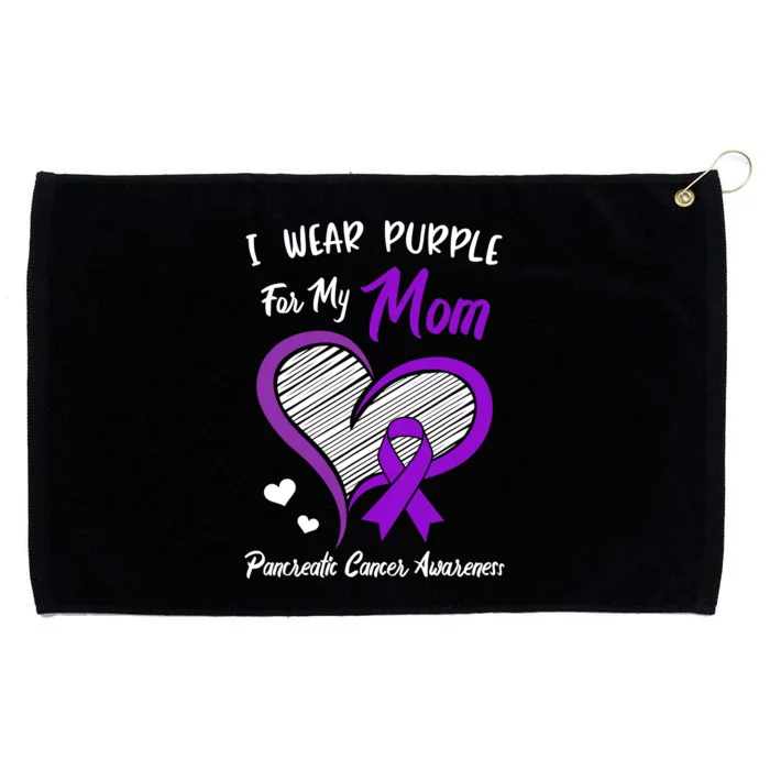 I Wear Purple For My Mom Pancreatic Cancer Awareness Cute Grommeted Golf Towel