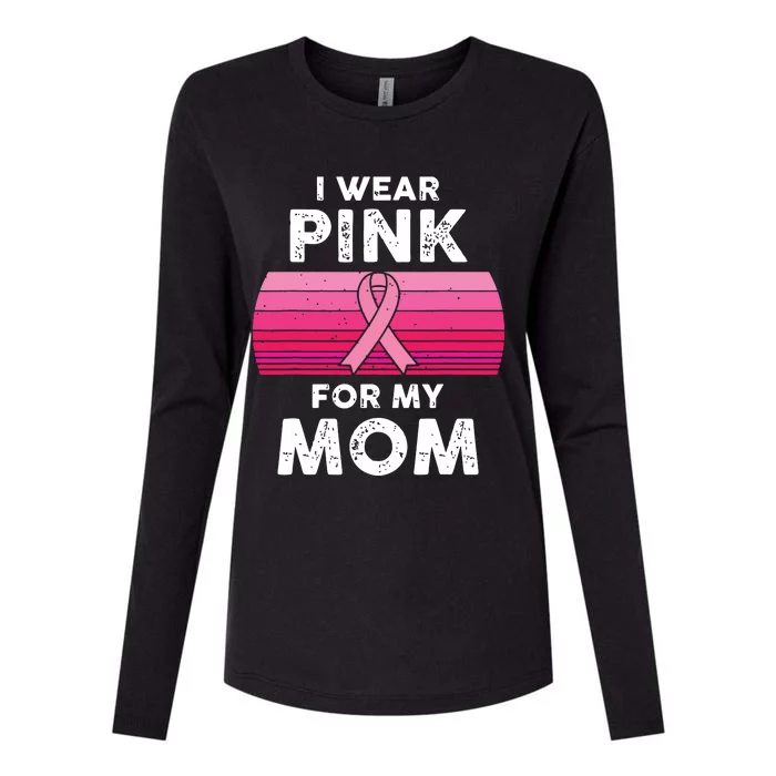 I Wear Pink For My Mom Breast Cancer Awareness Women Kids Womens Cotton Relaxed Long Sleeve T-Shirt