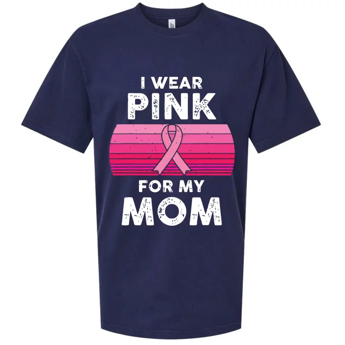 I Wear Pink For My Mom Breast Cancer Awareness Women Kids Sueded Cloud Jersey T-Shirt