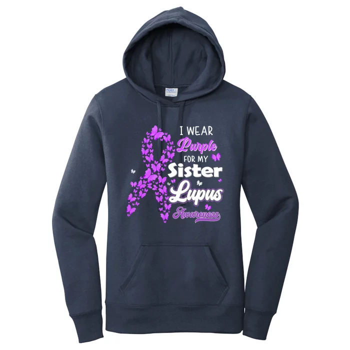 I Wear Purple For My Sister Lupus Awareness Great Gift Women's Pullover Hoodie