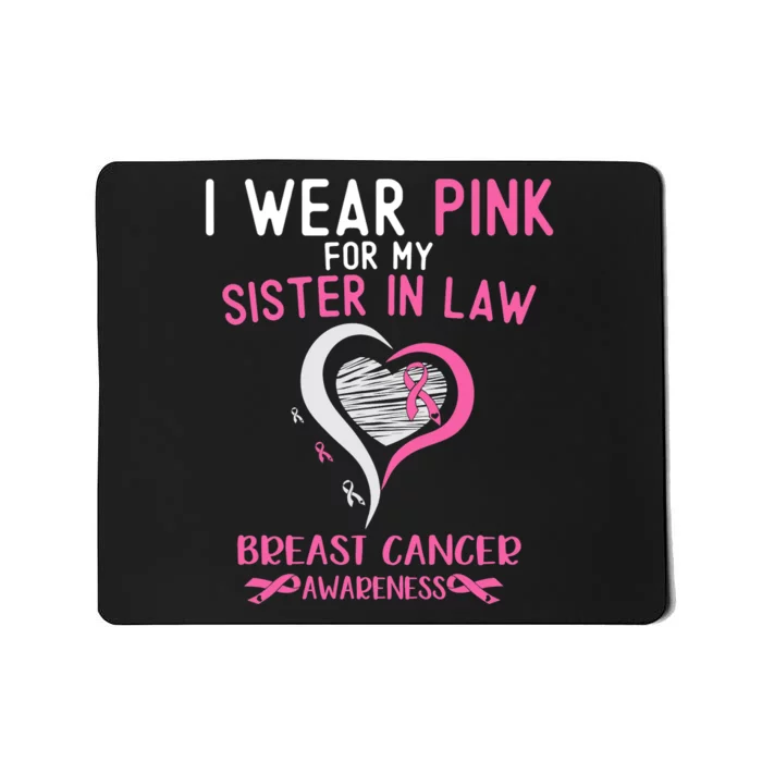 I Wear Pink For My Sister In Law Breast Cancer Awareness Mousepad