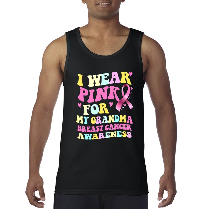 I Wear Pink For My Grandma Breast Cancer Awareness Ribbon Tank Top