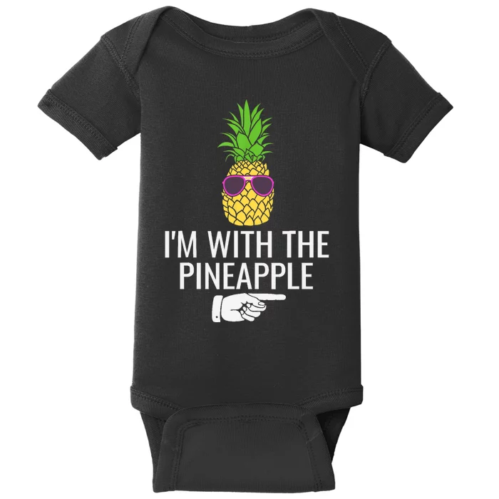 Im With Pineapple Funny Pineapple Halloween Costume Baby Bodysuit