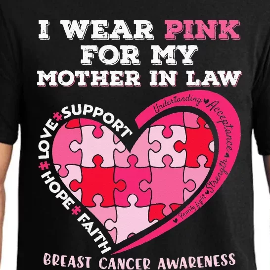 I Wear Pink For My Mother In Law Breast Cancer Support Pajama Set