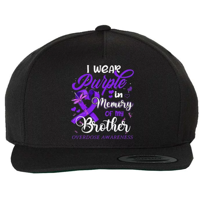 I Wear Purple In Memory For My Brother Overdose Awareness Wool Snapback Cap