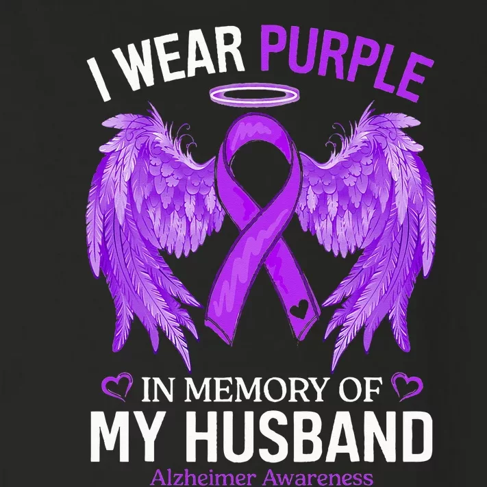 I Wear Purple In Memory Of My Husband Alzheimer Awareness Toddler Long Sleeve Shirt