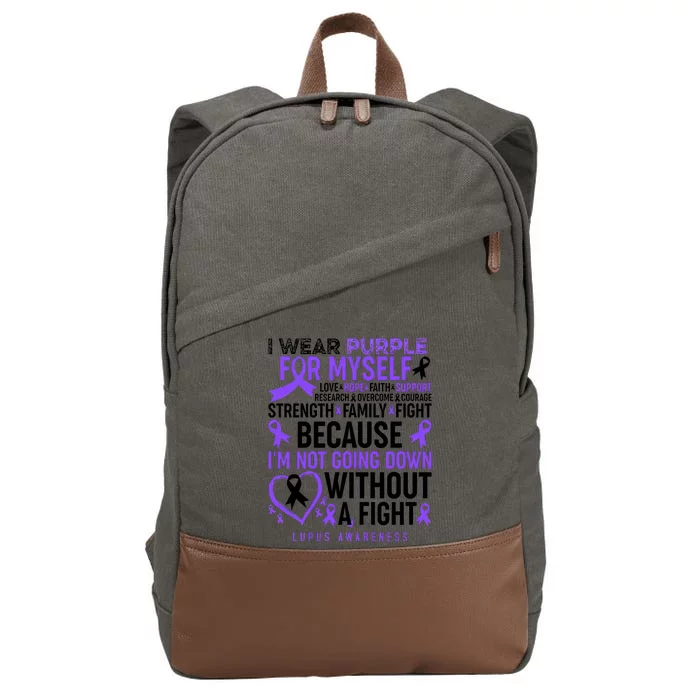 I Wear Purple For Myself Lupus Awareness Cotton Canvas Backpack