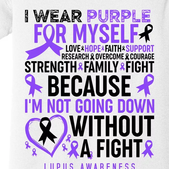 I Wear Purple For Myself Lupus Awareness Baby Bodysuit