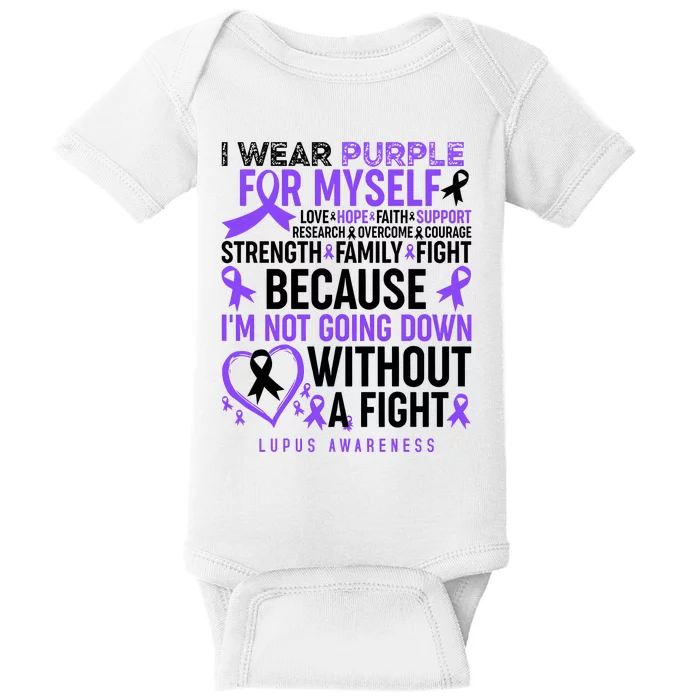 I Wear Purple For Myself Lupus Awareness Baby Bodysuit